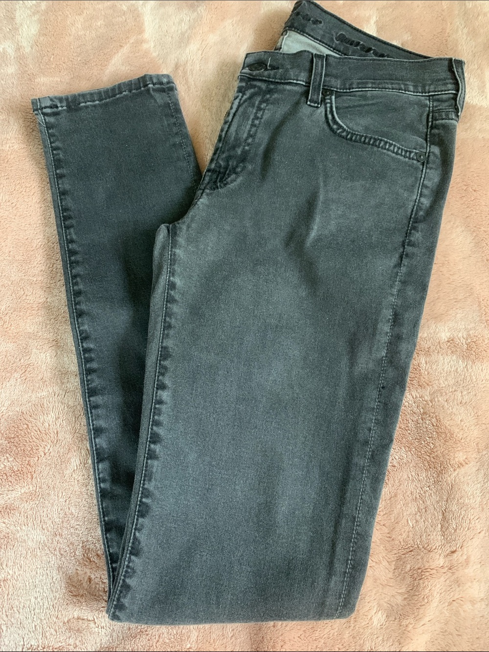 7 For All Mankind Faded Black Silver Signature Skinny Jeans